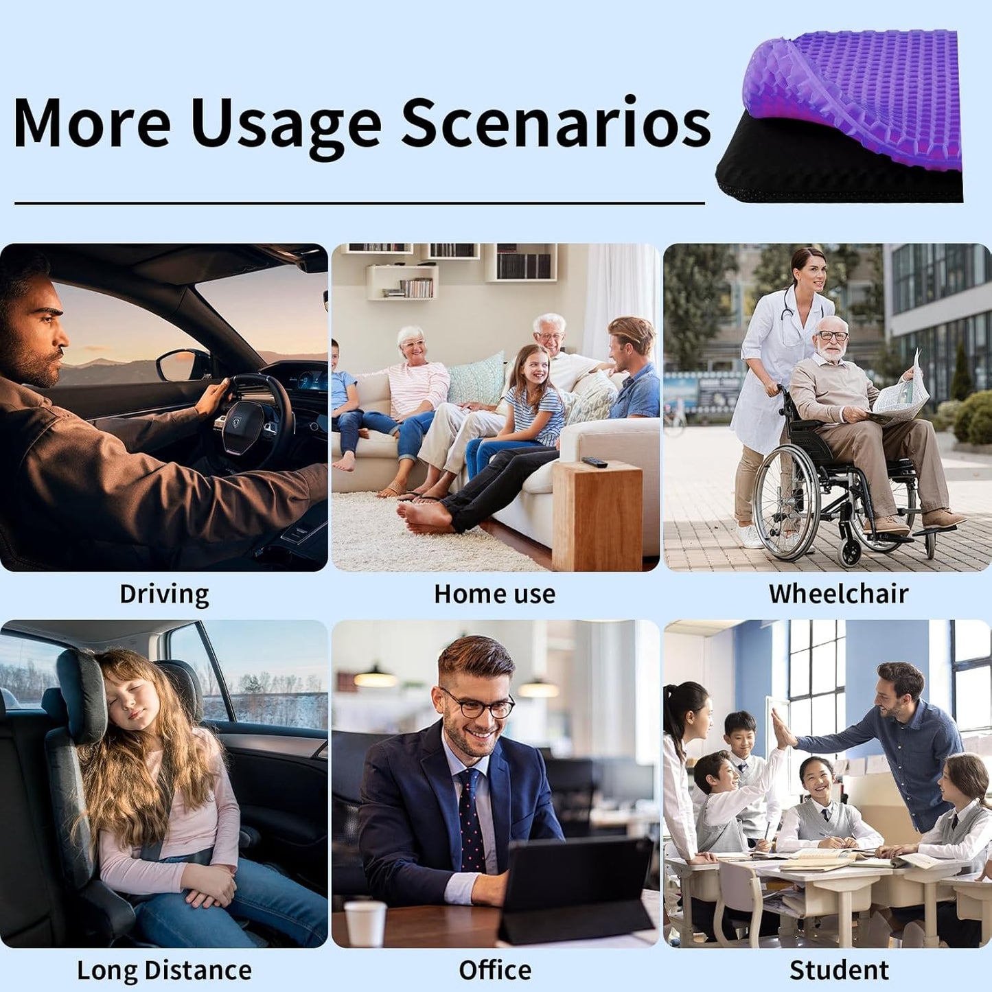 PURPLE™ Support Gel Seat Cushion